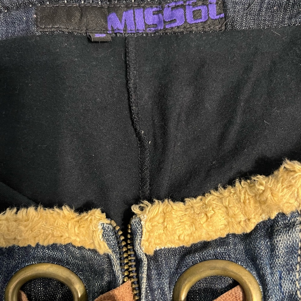 Miss Sixty Y2K Blue Denim Mini Skirt with Yellow Trim - Picture 3 of 6
